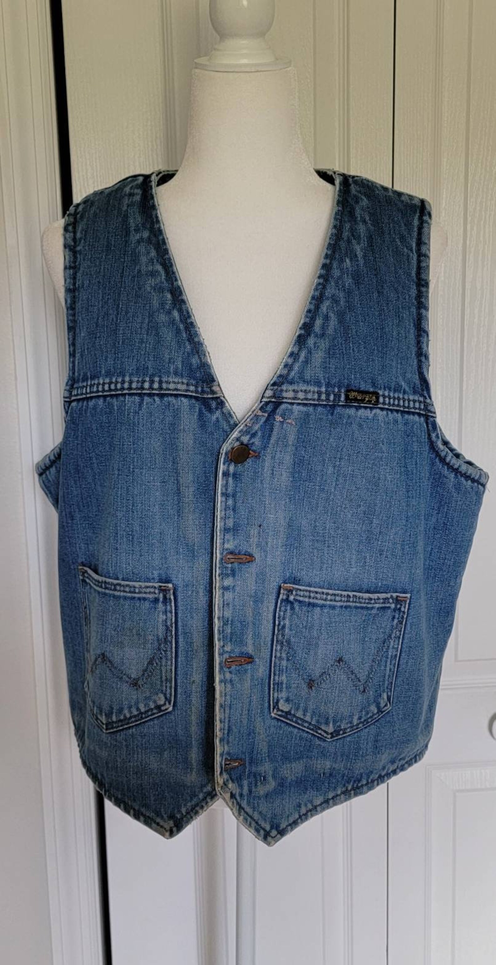 Wrangler Fleece Lined Mens Vest Etsy