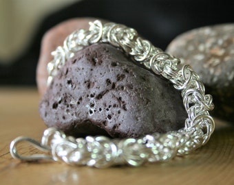 Byzantine weave silver filled bracelet