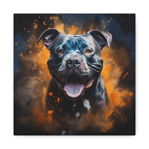 Blauw Staffordshire Bull Terrier-canvas