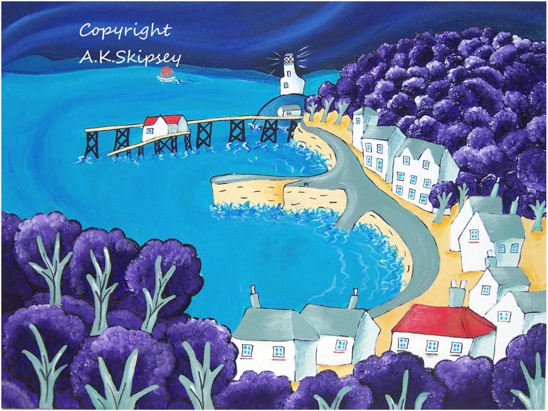 Swansea print Swansea painting The mumbles art print Etsy