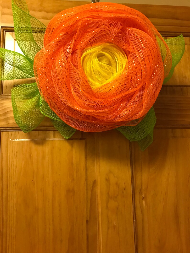 Rose Wreath Deco Mesh Rose Wreath Deco Mesh Flower Wreath Etsy