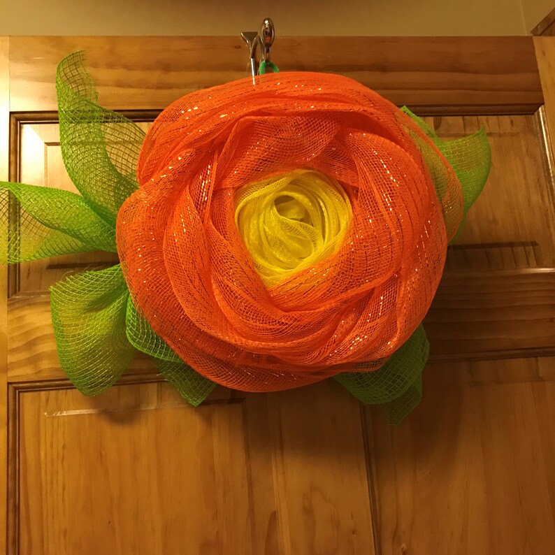 Rose Wreath Deco Mesh Rose Wreath Deco Mesh Flower Wreath Etsy