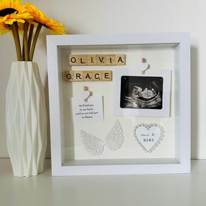 Personalized Baby Memorial Gift / Infant Loss Frame for Parents / Miscarriage Keepsake with Angel Wings