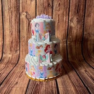 Pastel de pañales para niña, regalo de baby shower de princesa
