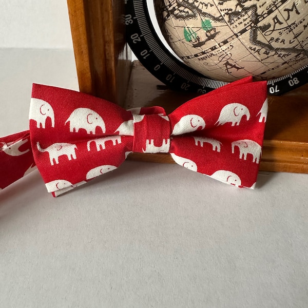 Elephant Kids Bow Tie, Blue Red Bow Tie for Boy, Boys Bowtie, Toddler Bow Ties, Baby Bow Tie, Little Peanut Bowties