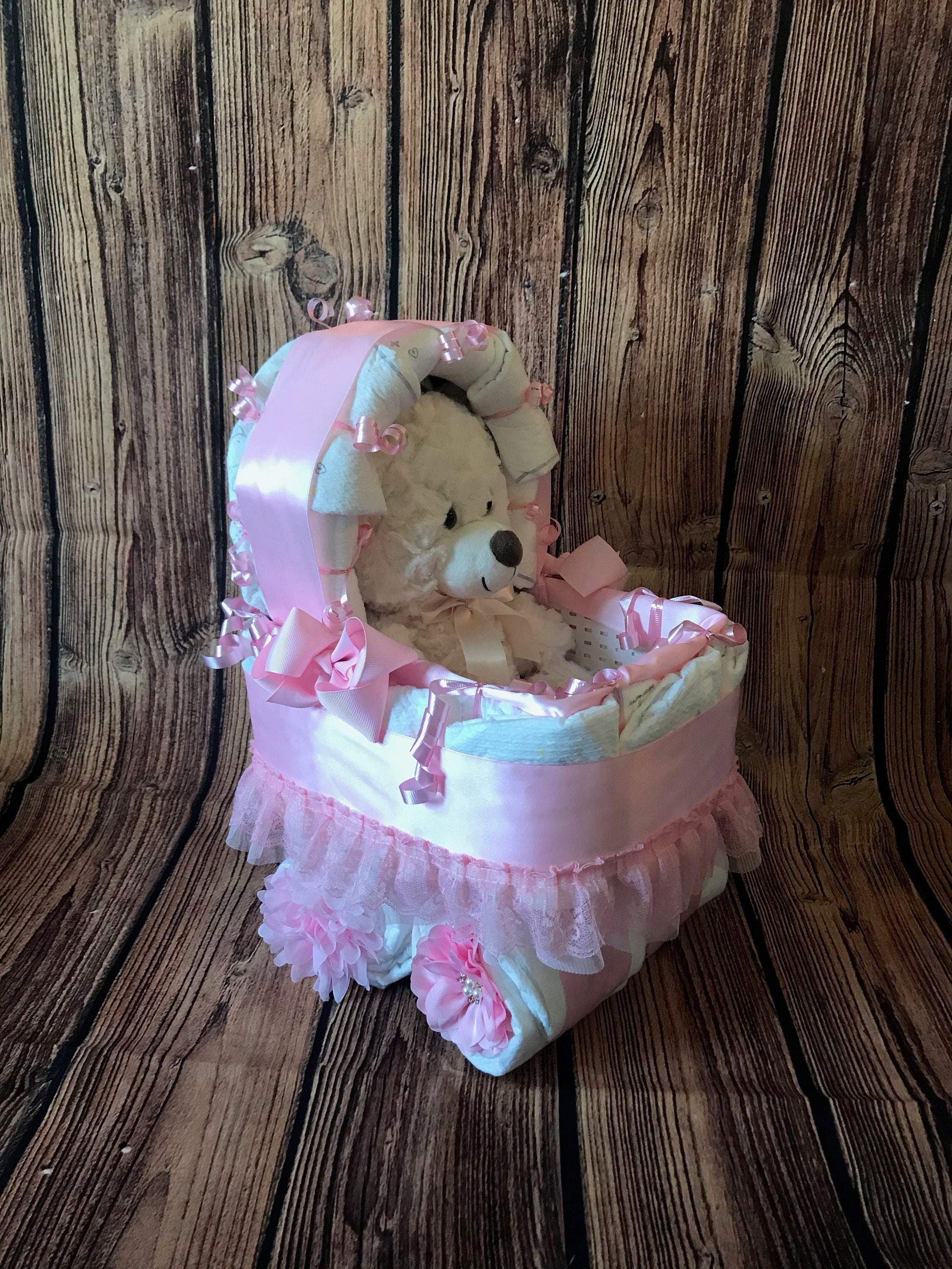Baby Shower Gift / Girl Pink Diaper Carriage