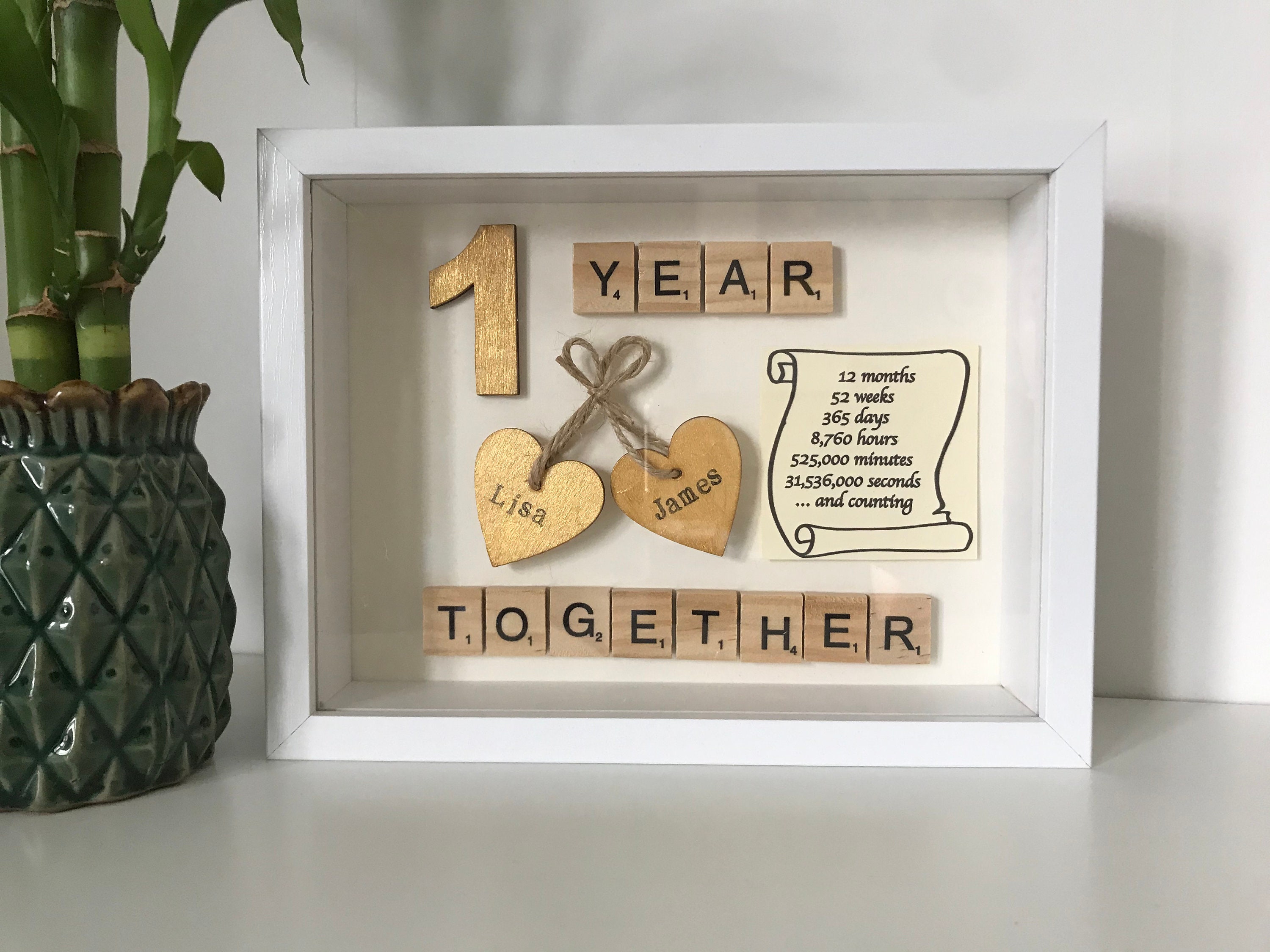 Personalisiertes Hochzeitstagsgeschenk 1. Hochzeitstag Rahmen Etsy