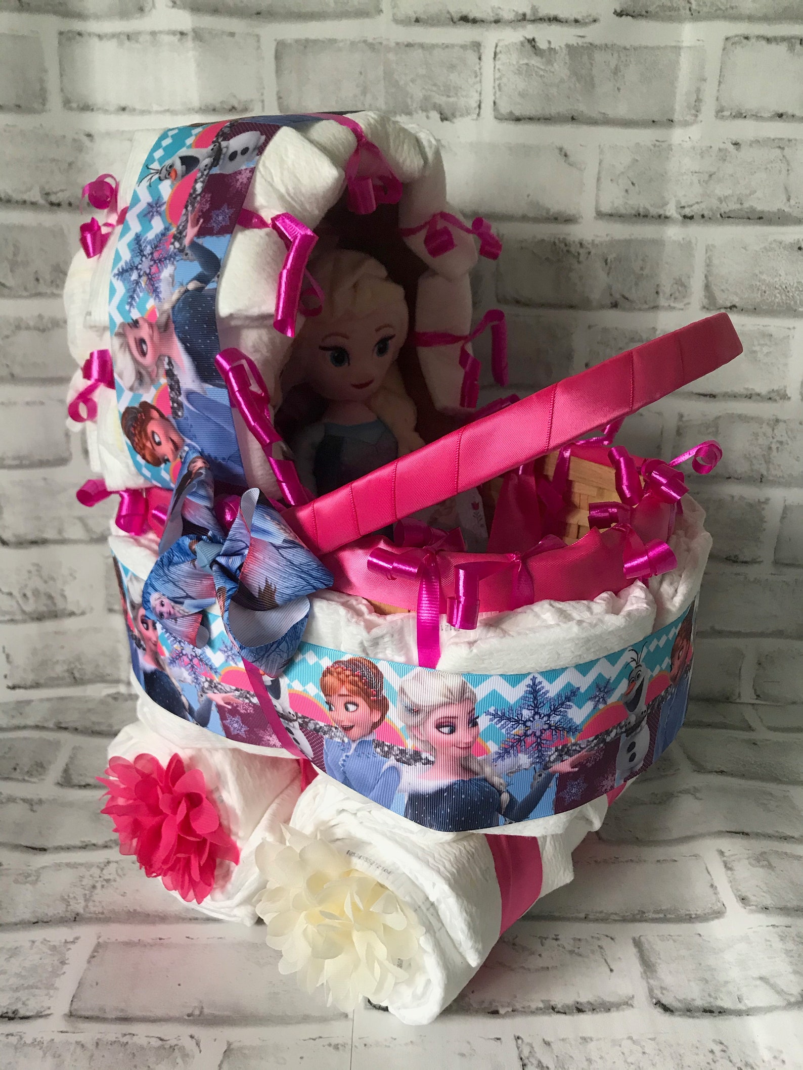 Carro de pañal temático congelado baby shower pieza central | Etsy