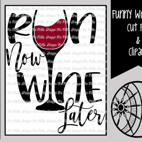 Run Now Wine Later, Funny Workout SVG, PNG, JPG
