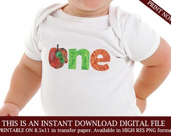 Very / hungry / caterpillar / iron on / shirt / printable / first /1st /birthday / outfit / instant / download / digital / I'm One / tshirt