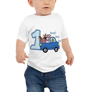 Direct to Garment Blue Truck Birthday Toddler shirt / Blue Truck Birthday birthday outfit / I&#39;m One / Farm Birthday Shirt / animals birthday