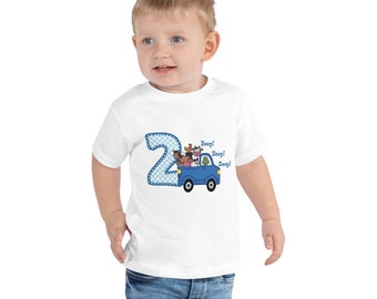 Koszulka z okazji 2. urodzin Blue Truck, strój na imprezę na farmie, nadruk bezpośredni na odzieży