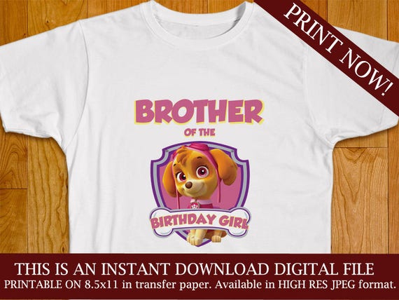 Iron on Paw Patrol Brother of the 