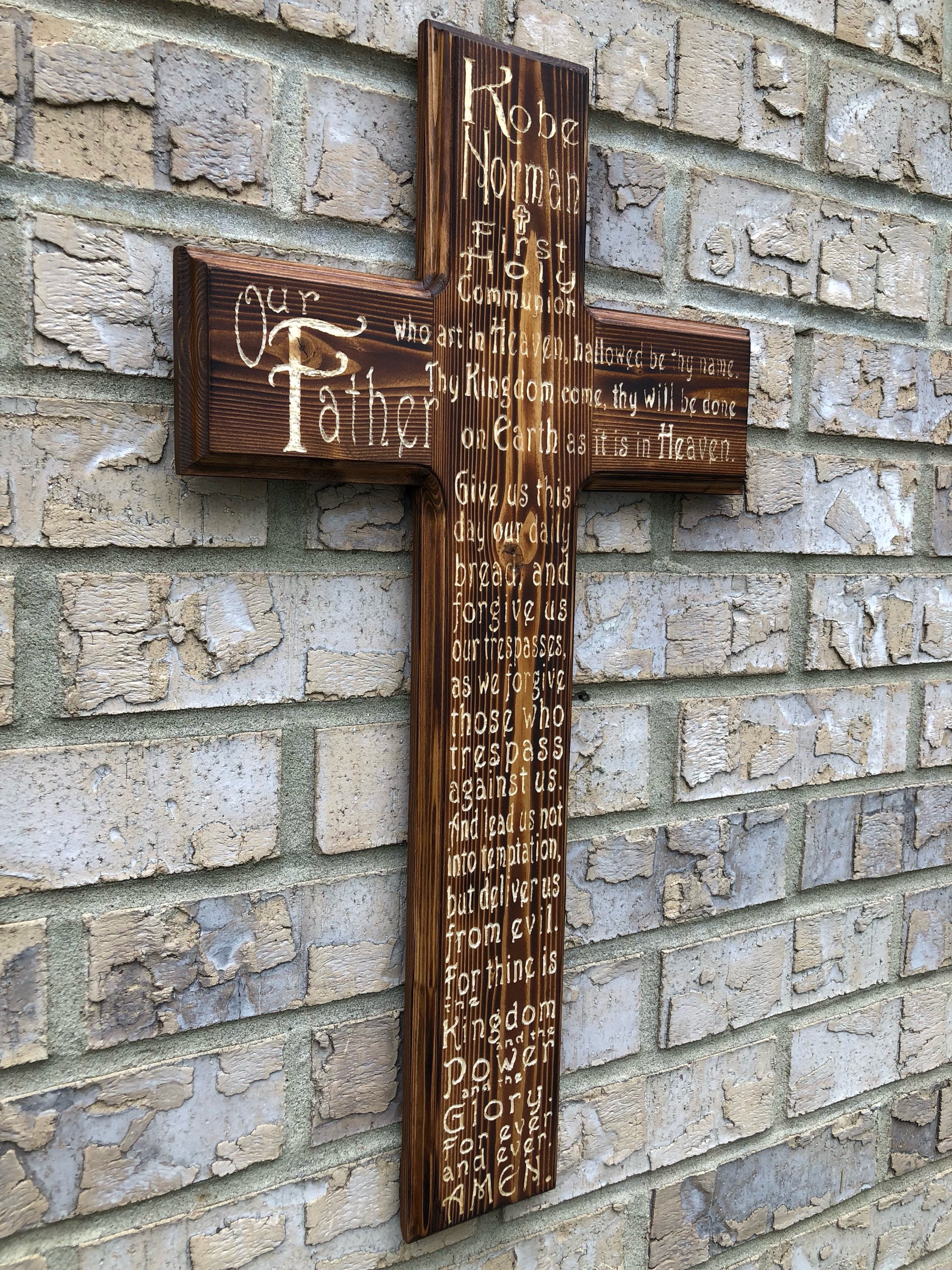 Custom Engraved Wooden Cross