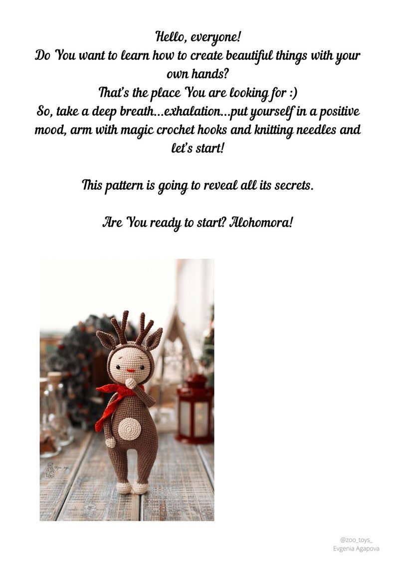 Crochet deer pattern, Christmas reindeer, Amigurumi animals image 6