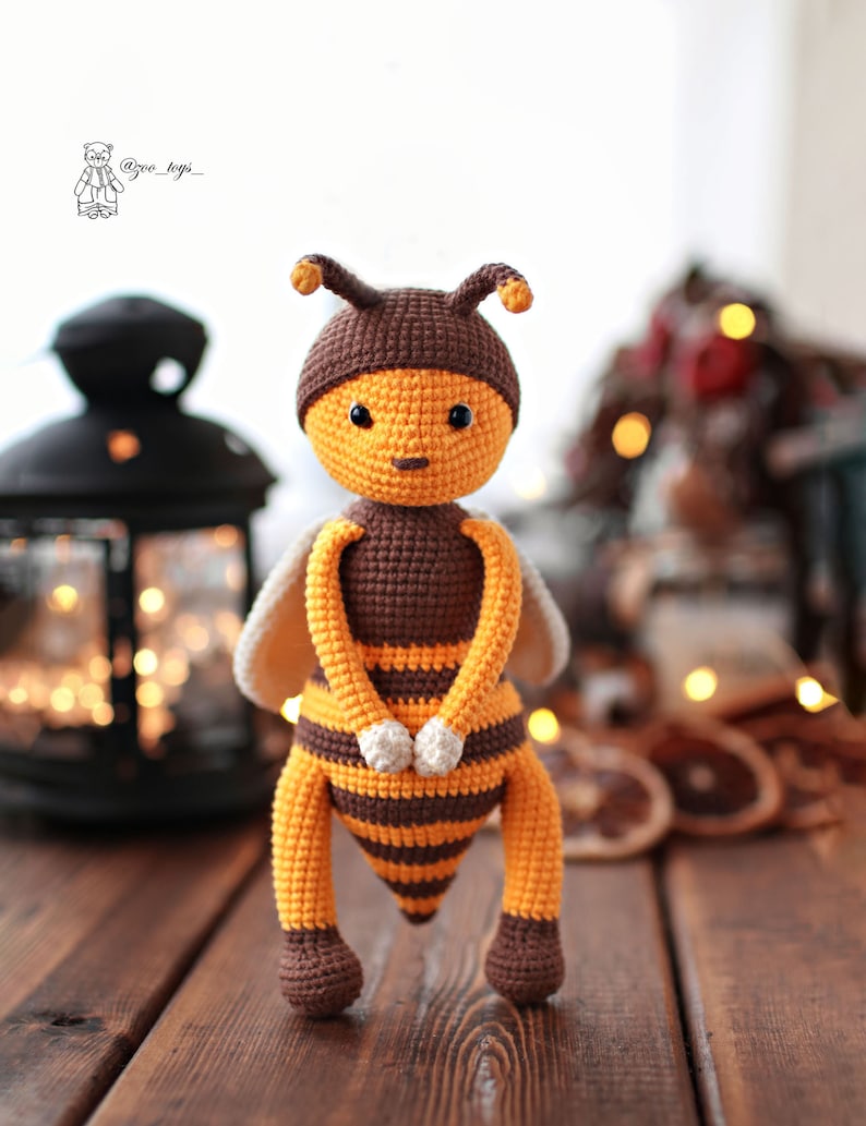 Crochet bee pattern. Amigurumi bee. Funny mini crochet bee image 5