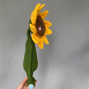 Amigurumi cute smiling sunflower, PDF ENGLISH SPANISH crochet pattern image 10