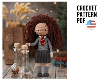 Crochet Pattern little witch doll. Crochet wizard