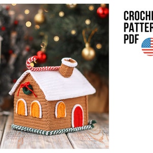 Crochet pattern gingerbread house. Crochet Christmas décor. Christmas gift