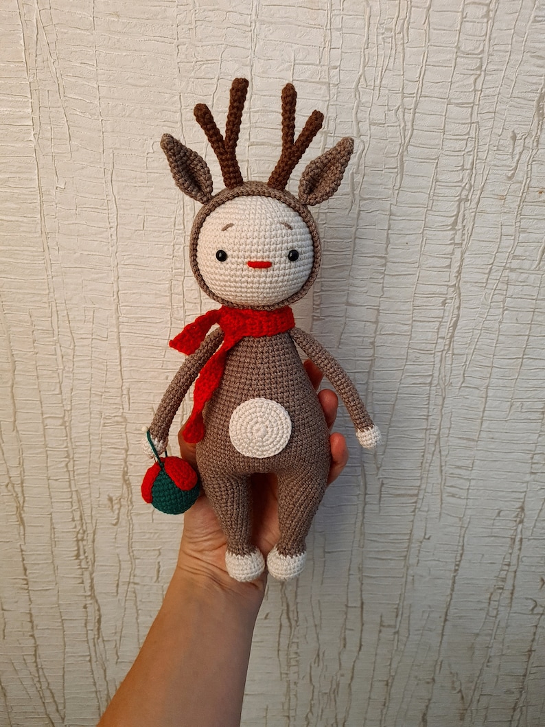 Crochet deer pattern, Christmas reindeer, Amigurumi animals image 5