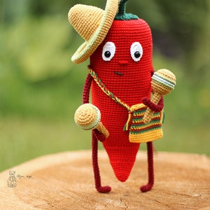 CHILI PEPPER Crochet Pattern PDF. Amigurumi hot pepper pattern. Crochet chili pattern. Vegetables crochet patterns. Food crochet patterns image 5