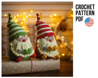 Scandinavian gnome crochet pattern amigurumi, Christmas toy pattern, PDF pattern in English