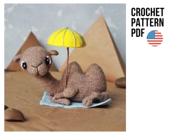 Modèle de chameau au crochet, modèle de jouet de Noël amigurumi, scène de la nativité, modèle PDF en anglais