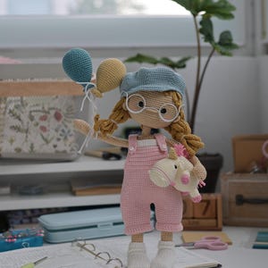 Amigurumi doll crochet pattern Senya & Anuta | cute girl doll with outfit PDF image 7