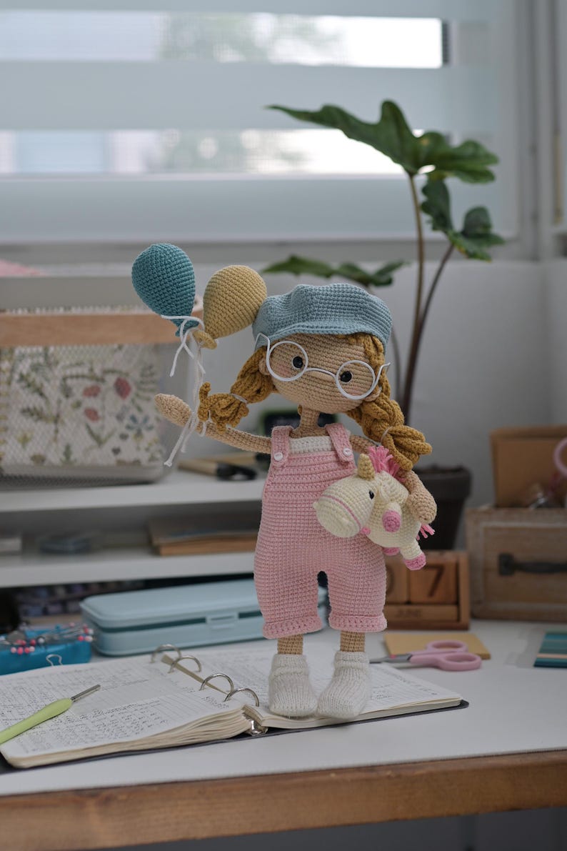 Amigurumi doll crochet pattern Senya & Anuta | cute girl doll with outfit PDF image 7