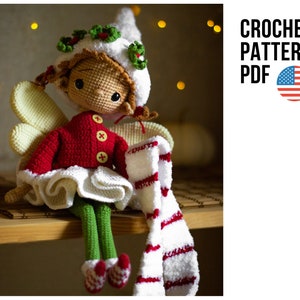 Amigurumi Christmas cute fairy doll crochet pattern, pdf English tutorial