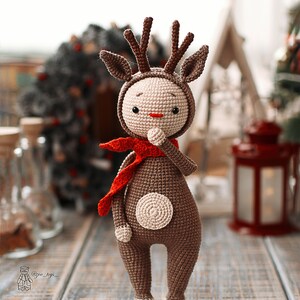 Crochet deer pattern, Christmas reindeer, Amigurumi animals image 3