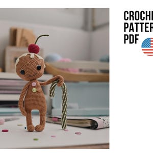 Grazioso biscotto di pan di zenzero, modello PDF INGLESE all'uncinetto