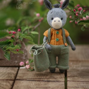 Crochet pattern cute donkey. Amigurumi crochet animals image 3