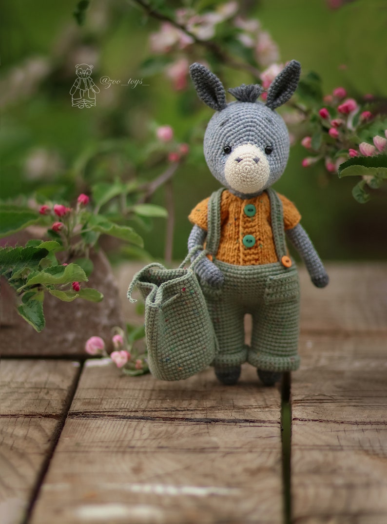 Crochet pattern cute donkey. Amigurumi crochet animals image 3