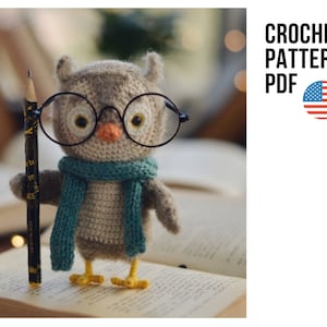 Amigurumi cute little owl, PDF ENGLISH crochet & knit pattern