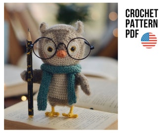 Amigurumi cute little owl, PDF ENGLISH crochet & knit pattern