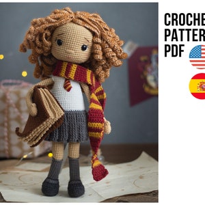 Amigurumi patron au crochet sorcière mignonne, poupée pdf tutoriel anglais espagnol