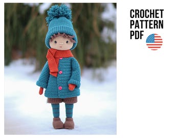 Crochet doll pattern Christmas. Amigurumi doll. Crochet boy pattern