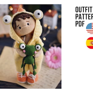 Crochet Chick jumpsuit for boy Flip, PDF ENGLISH SPANISH pattern
