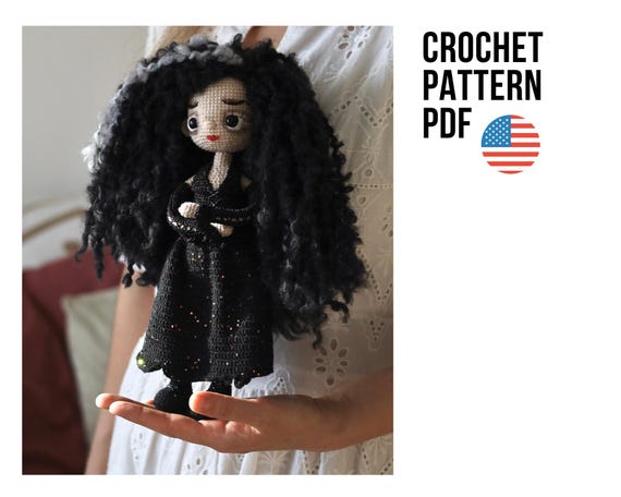 Mad Witch crochet pattern - Dark Gothic Fantasy Doll Amigurumi English tutorial (PDF)