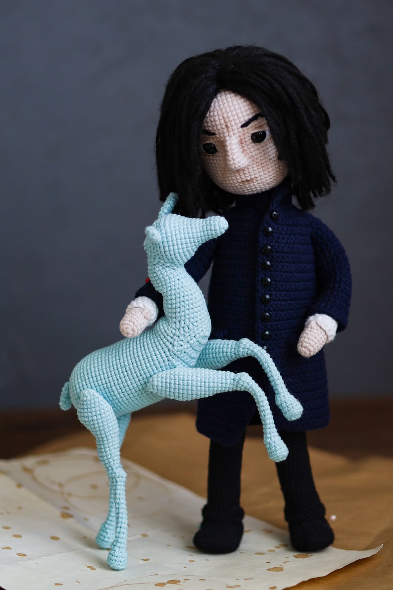 Amigurumi cute mysterious wizard crochet doll pattern, doe toy pdf English tutorial image 4