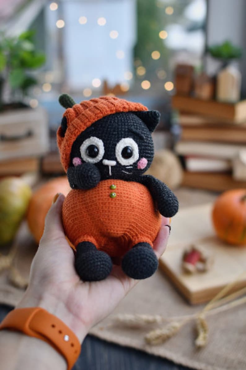 Halloween Crochet Toy Cute Kitty Wearing a Pumpkin Suit, PDF ENGLISH ...