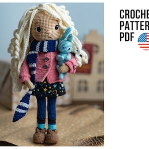 Amigurumi crochet dreamer doll pattern, amigurumi toy tutorial, PDF pattern in English