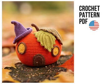 Crochet pumpkin pattern. Crochet pumpkin house. Amigurumi Halloween