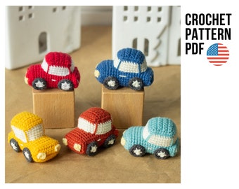 Amigurumi car pattern - crochet car toy tutorial - little gift pattern, PDF pattern in English