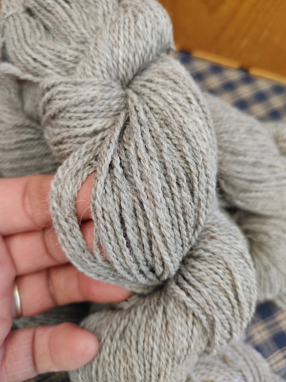 Grey Alpaca-Natural Colored Targhee 50/50 blend 2 ply Dk weight yarn