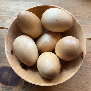 Unfinished Sanded Wooden Eggs - Sets of 6 and 12 - Ready to paint and decorate