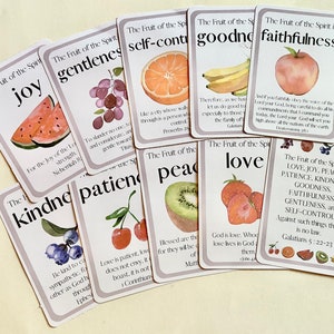 Frucht des Geistes Karten im Aquarell-Stil - Materialien für die Bibel - Kindergarten + Vorschule - Heimschulbibel - Sonntagsschulbibel