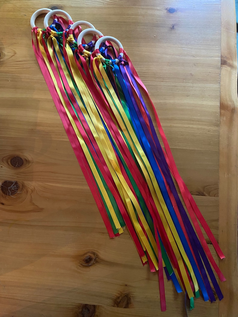 Rainbow Ribbon Hand Kite Multiple Options Available Etsy