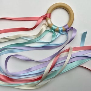 Pastellregenbogen-Band-Handdrachen für Tanz - Musik und Rhythmusstab - Tanzzubehör - anpassbar - mehrere einzelne Drachen oder Multi-Packs